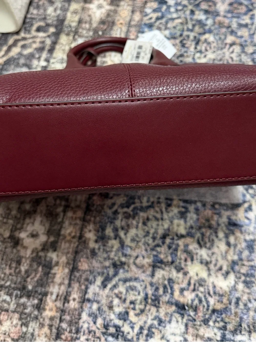 Michael Kors Wine Pebbled Leather Satchel with Gold Hardware